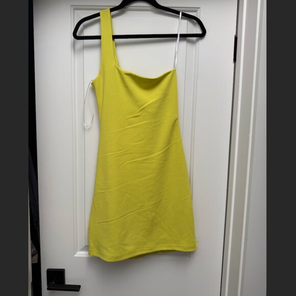 Lulu's One Shoulder Yellow Mini Dress - Picture 4 of 4